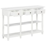vidaXL Table console blanc 110 x 30 x 76 cm bois d'ingénierie
