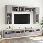 vidaXL Ensemble de meubles TV muraux 8 Pièces et lumières LED sonoma gris