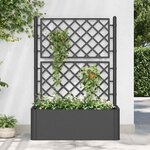vidaXL Lit surélevé de jardin treillis système d'arrosage Anthracite