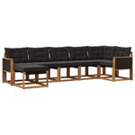 vidaXL Ensemble de canapés d'extérieur 7 pc Naturel et noir
