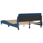 vidaXL Cadre de lit avec tête de lit Bleu 120x200 cm Tissu