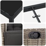 vidaXL Ensemble de jardin de 9 pièces gris en poly rattan