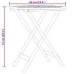vidaXL Table de jardin pliable Ø60x75 cm Bois d'eucalyptus solide