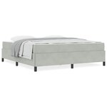 vidaXL Cadre de lit Autre Blanc et gris clair 180 x 200 cm Velours