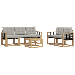 vidaXL Ensemble de canapés d'extérieur 6 Pièces Blanc et gris clair