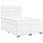 vidaXL Sommier à lattes de lit avec matelas Blanc 140x190cm Similicuir