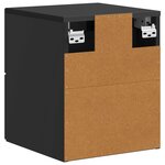 vidaXL Cabinet de chevet mural 2 Pièces Noir 33 x 34 5 x 40 cm