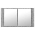 vidaXL Armoire de salle de bain à miroir LED sonoma gris 80x12x45 cm