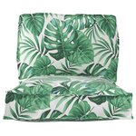 vidaXL Set de coussins de palette Floral 2 Pièces Motif Feuille Verte