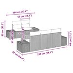 vidaXL Ensemble de canapé de jardin 6 Pièces Beige Poly rotin