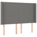 vidaXL Tête de lit avec oreilles Gris foncé 147x16x118/128 cm Tissu