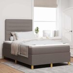 vidaXL Lit à ressort LED avec matelas Taupe 120 x 190 cm tissu