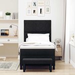 vidaXL Lit à ressorts avec matelas Noir 100 x 200 cm tissu