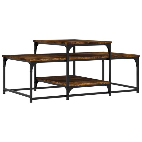 vidaXL Table basse chêne fumé 102x60x45 cm bois d'ingénierie
