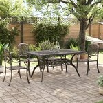 vidaXL Ensemble manger de jardin 5 Pièces bronze aluminium coulé