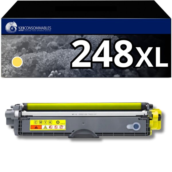 TN248 XL - Toner Jaune compatible avec Brother TN-248 XL pour Brother MFC-L8390CDW DCP-L3560CDW DCP-L3520CDWE MFC-L3740CDWE MFC-L3760CDW DCP-L3520CDW