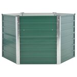 vidaXL Lit surélevé de jardin Acier galvanisé 129x129x77 cm Vert