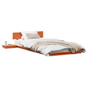 vidaXL Cadre de lit Marron 75 x 190 cm bois