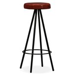 vidaXL Ensemble de bar 3 Pièces Bois massif recyclé et cuir véritable
