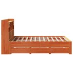 vidaXL Lit bibliothèque sans matelas cire marron 150x200 cm pin massif