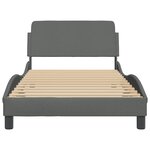 vidaXL Cadre de lit Dover gris foncé 100x203 cm tissu