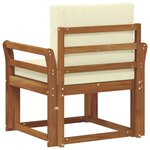 vidaXL Canapé d’extérieur Bois d'acacia massif et polyester Naturel