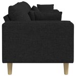 vidaXL Sofa en tissu avec coussin Noir 208 cm tissu