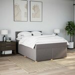 vidaXL Sommier à lattes de lit avec matelas Taupe 140x200 cm Tissu