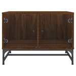 vidaXL Table basse avec portes en verre chêne marron 68 5x50x50 cm
