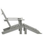 vidaXL Chaise de jardin avec pouf Bois Gris