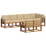 vidaXL Ensemble de canapés d'extérieur 8 pc Naturel et Beige
