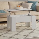 vidaXL Table basse Blanc 79x49x41 cm Bois d'ingénierie