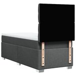 vidaXL Sommier à lattes de lit avec matelas Gris foncé 90x200 cm Tissu