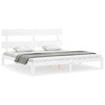 vidaXL Cadre de lit sans matelas blanc bois massif de pin
