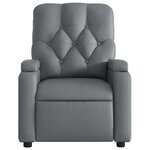 vidaXL Fauteuil de massage inclinable gris similicuir