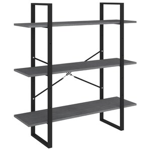 vidaXL Bibliothèque à 3 niveaux Gris 100x30x105 cm Bois de pin massif