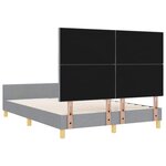 vidaXL Cadre de lit avec tête de lit Gris clair 140 x 190 cm tissu