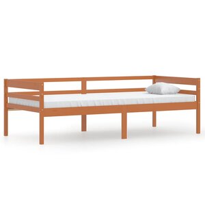vidaXL Cadre de lit Marron miel Bois de pin massif 90x200 cm