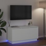 vidaXL Meuble TV avec LED Blanc 100 x 38 x 49 cm Bois d'ingénierie