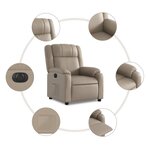 vidaXL Fauteuil inclinable électrique Cappuccino Similicuir