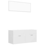 vidaXL Ensemble de meubles de salle de bain 2Pièces blanc bois ingénierie