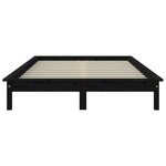 vidaXL Cadre de lit Noir 140x200 cm Bois de pin massif