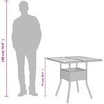 vidaXL Table de jardin et dessus en bois d'acacia noir résine tressée
