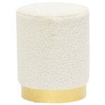 vidaXL Tabouret rond Blanc Molleton 28 x 36 cm