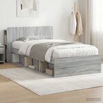 vidaXL Cadre de lit avec rangement Sonoma gris 100 x 200 cm