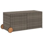vidaXL Boîte de rangement de jardin et roues gris 283L résine tressée