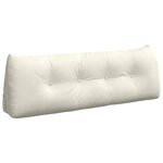 vidaXL Coussin de Dos Crème 140 x 24 x 50 cm Velours