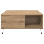 vidaXL Table basse Chêne artisanal 80 x 80 x 36 5 cm Bois d'ingénierie