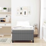 vidaXL Cadre de lit Gris clair 100 x 200 cm Tissu en velours côtelé