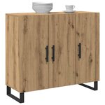 vidaXL Buffet chêne artisanal 90 x 34 x 80 cm Bois d'ingénierie